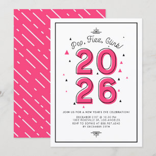 Convite Tipografia Retro Rosa Rosa 2017 Festa de Véspera 