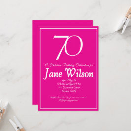 Convite Tipografia Rosa Ousada 70 e Aniversário Fabuloso