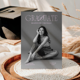 Convite Tipografia Rosa Suave Editorial para Graduação