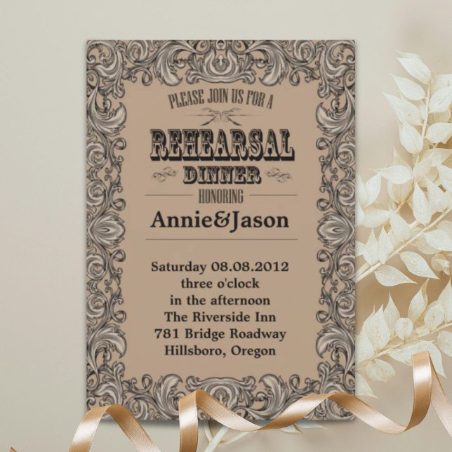 Convite tipografia rústica, casamento no campo ocidental (rustic typography western country wedding invitation)