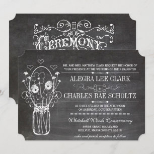 Convite Tipografia rústica do vintage do frasco de