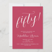 Tipografia Script Magenta 50º aniversário