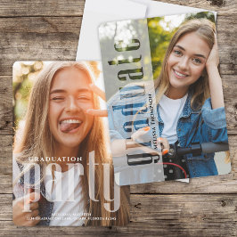 Convite Tipografia simples de Na moda com fotos modernas d