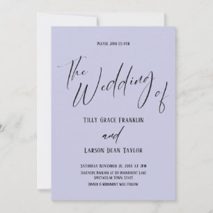 Convite Tipografia Simples O Casamento de Lavender