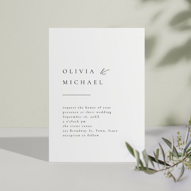 Convite Tipografia Simplesmente Elegante Casamento Moderno (Simply Elegant Typography Modern Wedding Invitation)