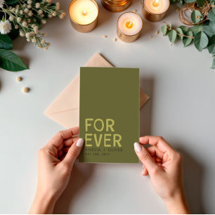 Convite Tipografia Verde-Azeitona Moderna   Negrito Retira