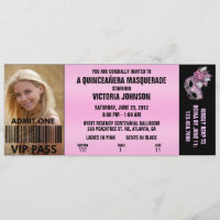Tíquete de Admissão VIP de Quinceañera Mascarada