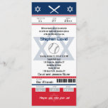 Convite Tíquete de basebol vermelho e Bar azul Mitzvah<br><div class="desc">Tíquete Marinho Azul, Vermelho, Branco e Cinza Baseball com a Estrela de David para o seu Bar Mitzvah Convite. Dois capacetes de futebol para as suas iniciais e estrela central de David numa cor azul esmaecida. Se você precisar de uma combinação de cores diferente ou de qualquer outra alteração de...</div>