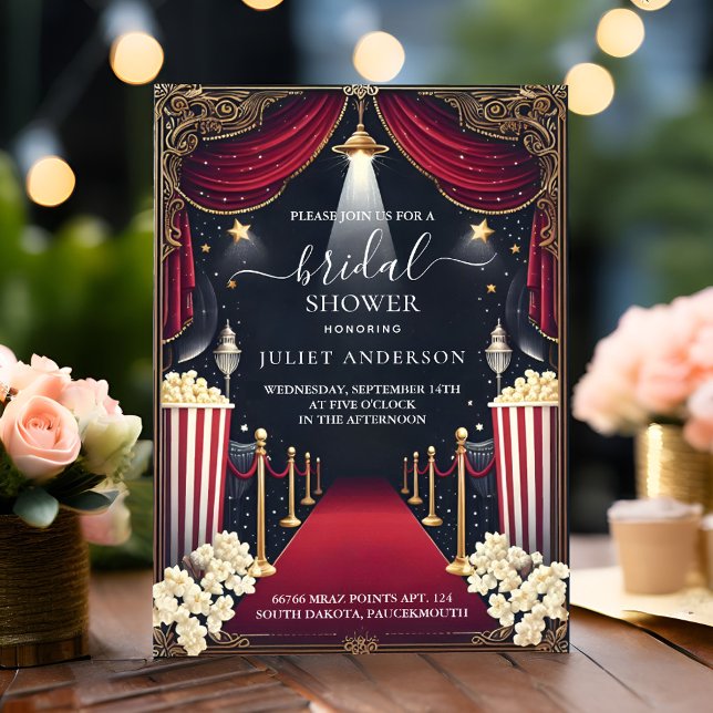 Convite Tíquete de Cinema Mais Popular do Chá de panela (Criador carregado)