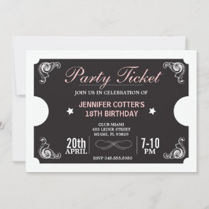 Convite Tíquete de Festa