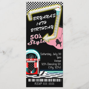 Convite Tíquete de Festa de aniversário do Tema do Estilo 