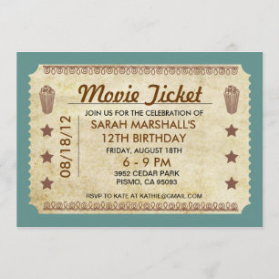 Convite Tíquete de Filme