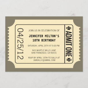 Convite Tíquete de Filme