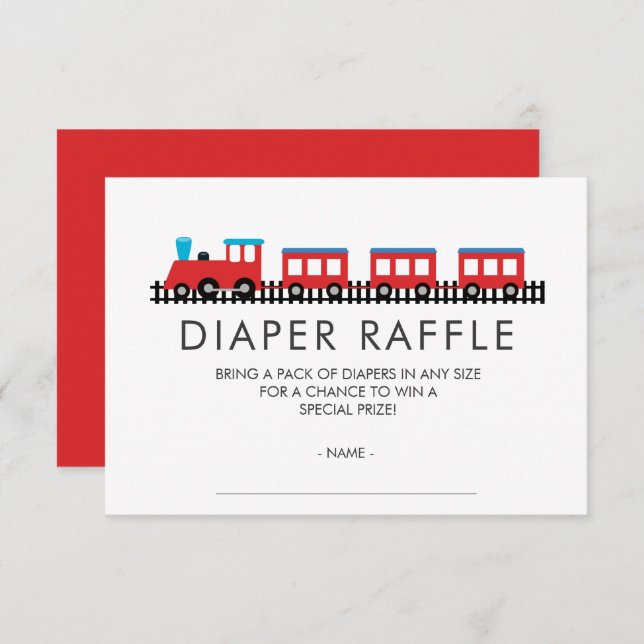 Convite Tíquete de Fralda de Chá de fraldas do CHOO CHOO T (Frente/Verso)