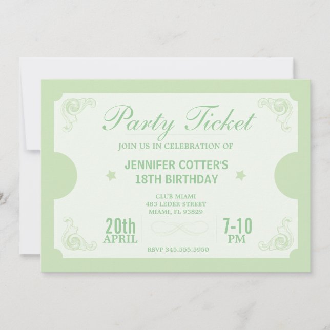 Convite Tíquete de Partido (Frente)