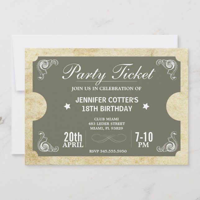 Convite Tíquete de Partido (Frente)