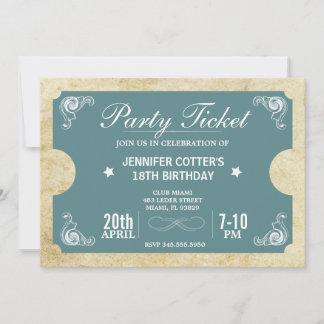 Convite Tíquete de Partido