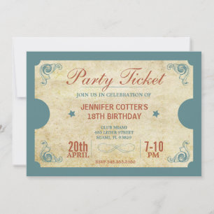 Convite Tíquete de Partido