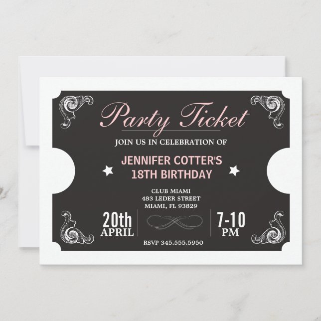 Convite Tíquete de Partido (Frente)