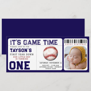 Convite Tíquete de primeiro aniversario para Bisebol no Pr