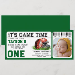 Convite Tíquete de primeiro aniversario para o 1º ano de f