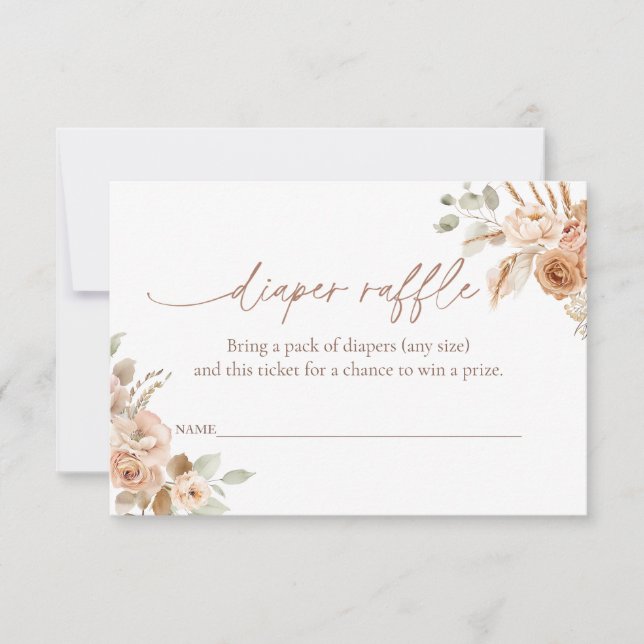 Convite Tíquete de Raffle de fralda para a placa de inserç (Frente)