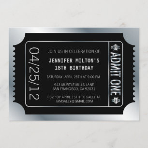 Convite Tíquete do Silver Movie