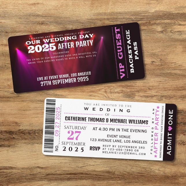 Convite Tíquete VIP E Casamento RSVP Do Music Concert (Criador carregado)