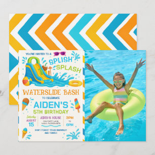 Convite Tira de Água Bash Tira de Água Foto Editável