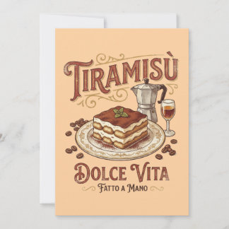 Convite Tiramisu Dolce Vita Sobremesa Italiana