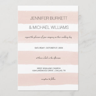 Convite Tiras de Blush Modernas
