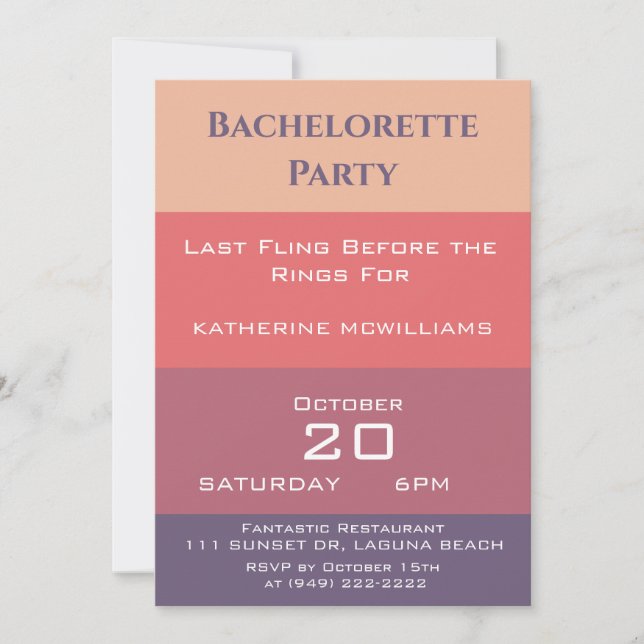 Convite Tiras de festa de solteira Coloridas - (Frente)