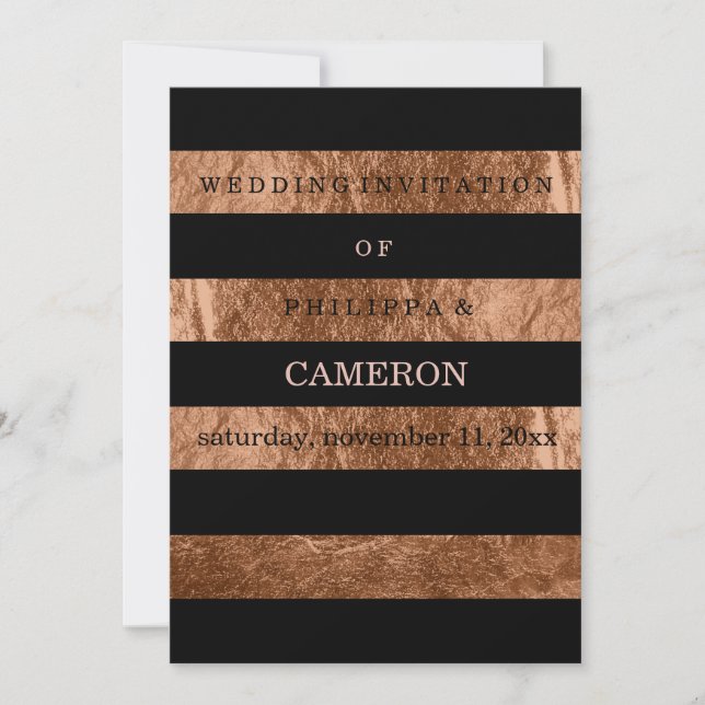 Convite Tiras de folha de cobre de pixDezines/cor DIY (Frente)