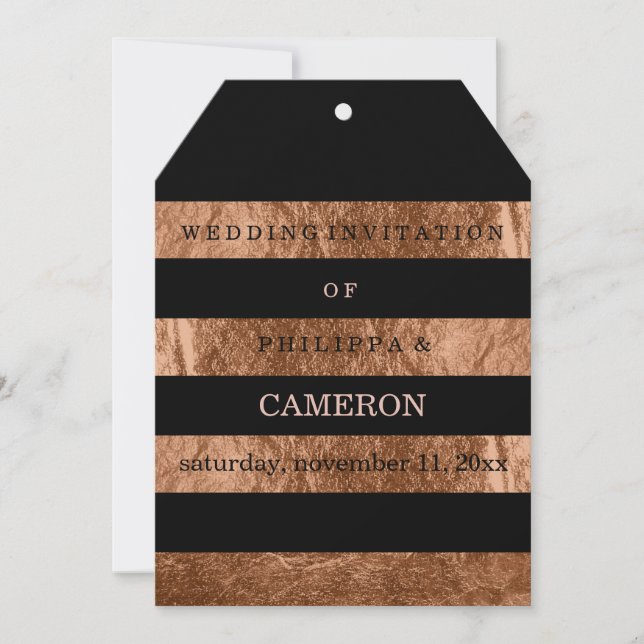 Convite Tiras de folha de cobre falsas PixDezines/cor DIY (Frente)