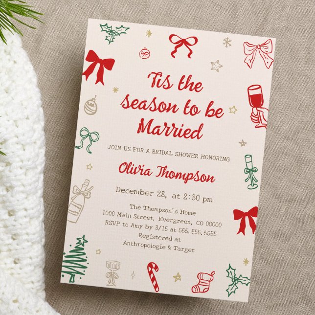 Convite Tis the Season Christmas Bridal Shower  (Criador carregado)