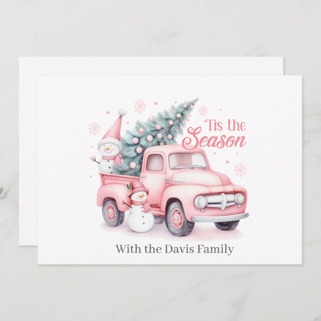 Convite Tis the Season Christmas Card Invitation  (Frente/Verso)