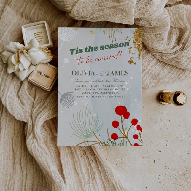 Convite Tis the Season to Be Married Christmas Wedding  (Criador carregado)