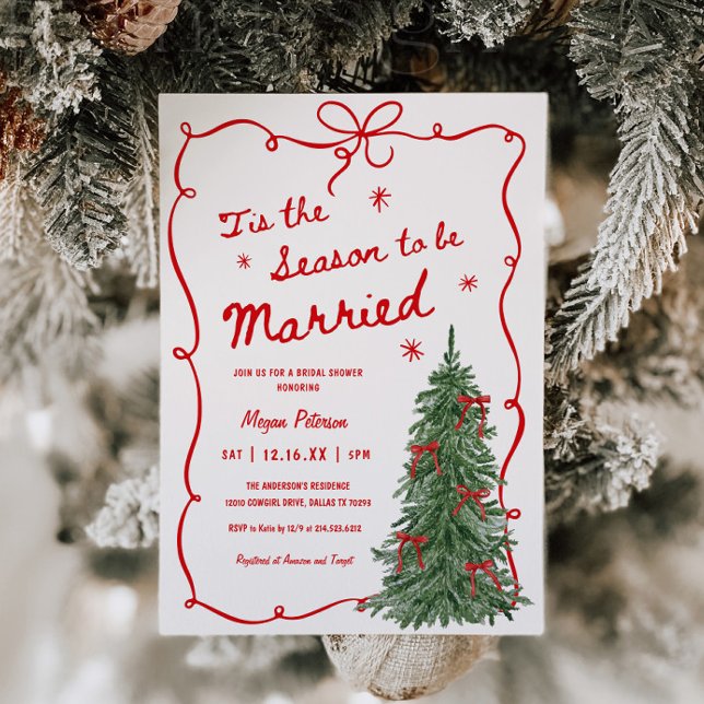 Convite Tis the Season to be Married Holiday Bridal Shower (Criador carregado)