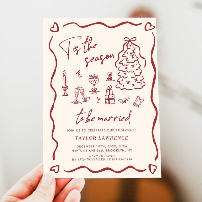Convite Tis the Season to be Married Holiday Bridal Shower (Criador carregado)
