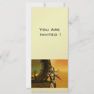 Convite TITÃ NO DESERTO DE HYPERION, ouro metálico