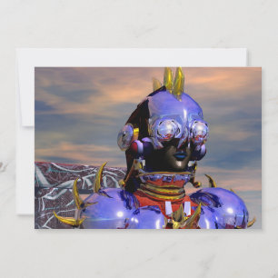 Convite TITAN CYBORG PORTRAIT Blue Science Fiction,Scifi