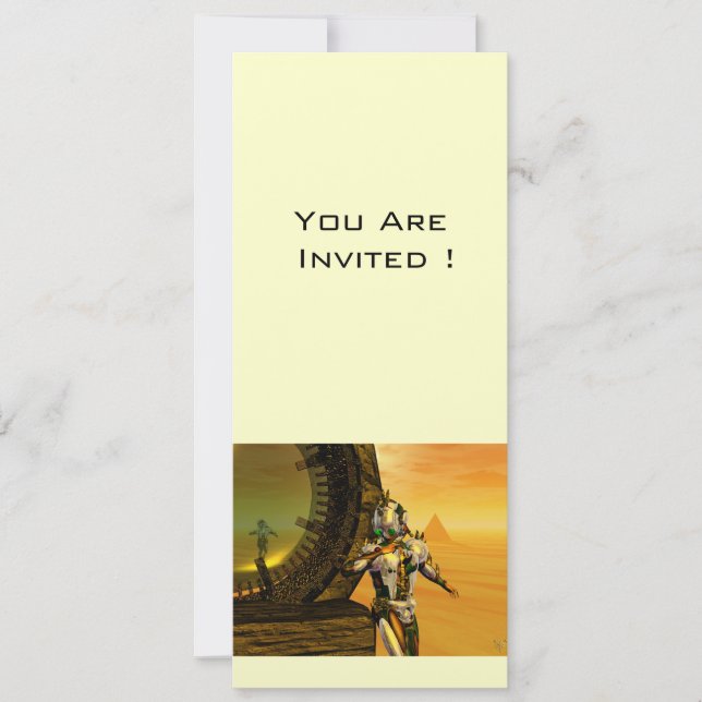 Convite TITAN NO DESERTO DE HIPERIÃO,metálico-ouro (Frente)