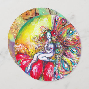 Convite TITÂNIA E FLOR VERMELHO, GOLETIM Azul Verde