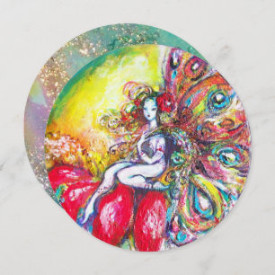 Convite TITÂNIA E FLOR VERMELHO, GOLETIM Azul Verde