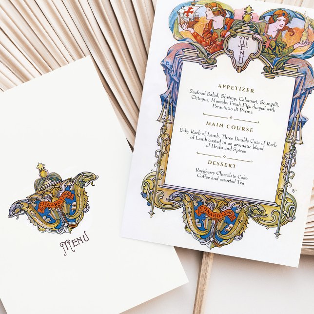 Convite Titanic Cunard-White Star Line Menu Card (Criador carregado)