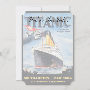 Convite Titanic White Star Line - Maior Transatlântico do