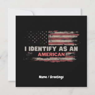 Convite Título: I Identify As American Flag Design