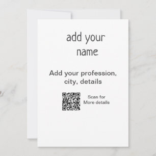 Convite Título QR de nome de texto simples mínimo