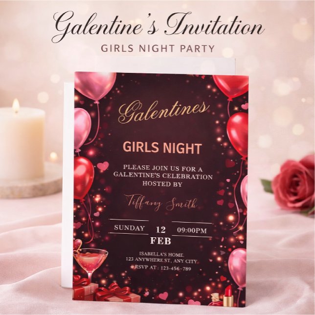 Convite to a girl's night out on Valentine's Day (Criador carregado)