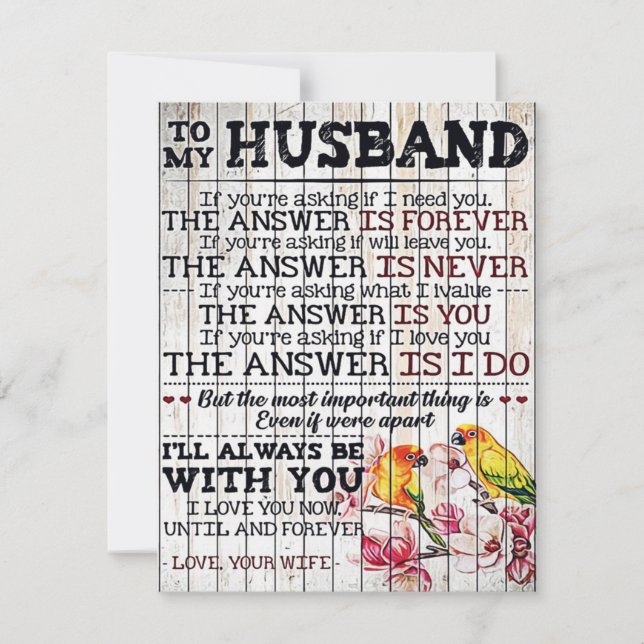 Convite To My Husband Design, New Home Gift (Frente)
